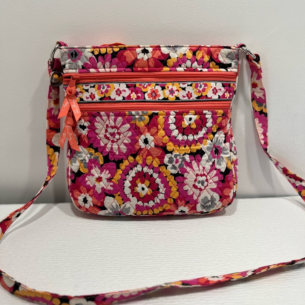 Vera Bradley Triple Zip Hipster Crossbody Pixie Blooms.
